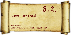Bucsi Kristóf névjegykártya