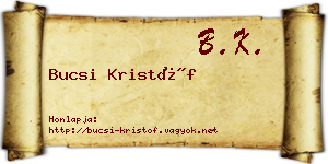 Bucsi Kristóf névjegykártya